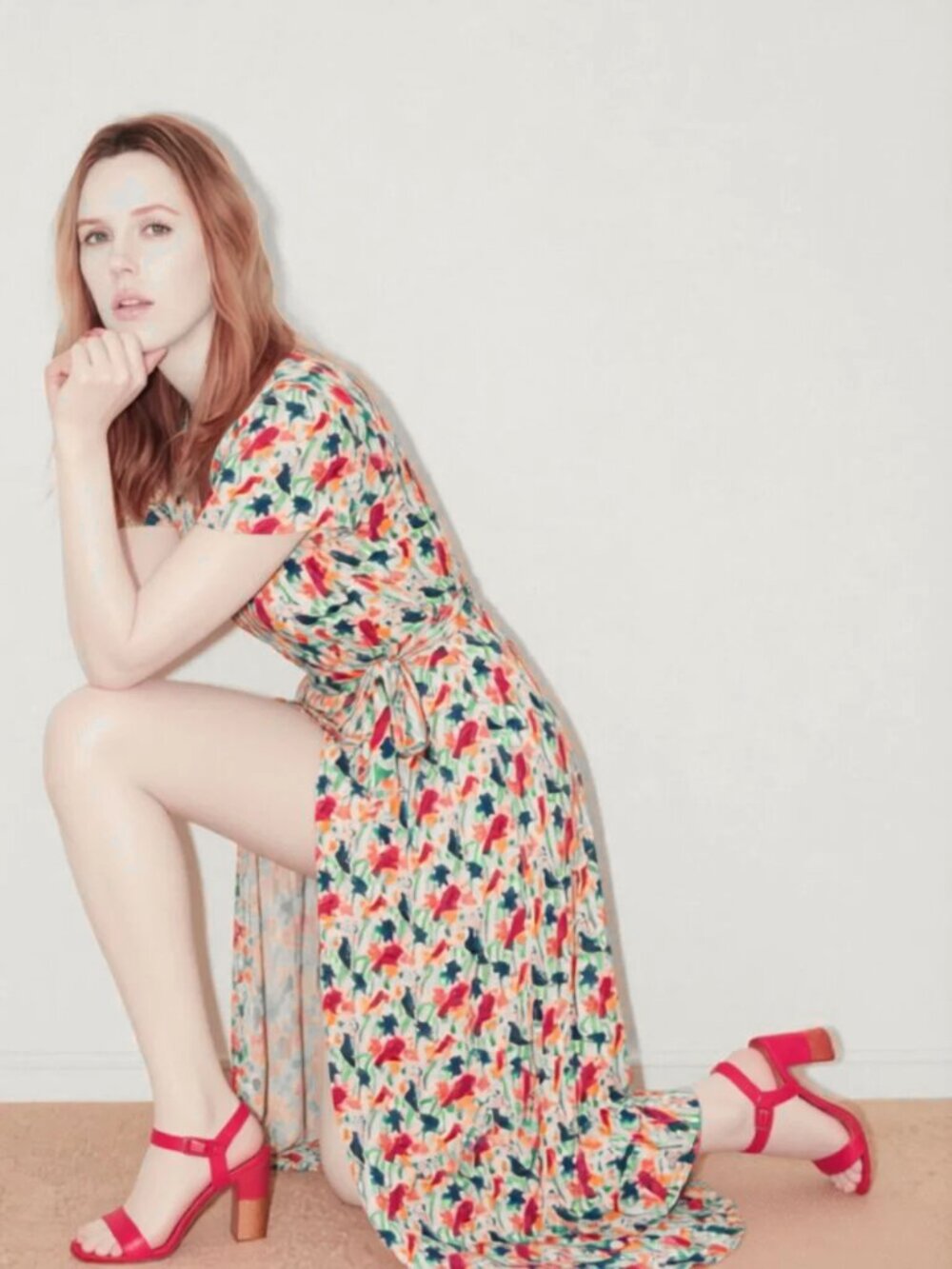 NWT Alice + Olivia botanical bird print Adrianna maxi dress